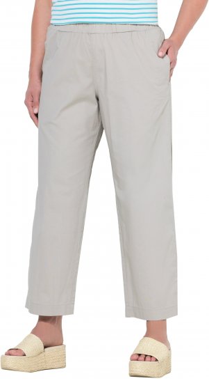Ulla Popken Wide Leg Ruby Fit Stretch Chino Pants Pebble - Дамски Дънки & Панталони в Големи Размери – Plus Size - 