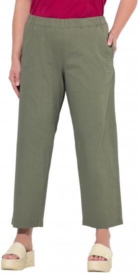 Ulla Popken Wide Leg Ruby Fit Stretch Chino Pants Green - Дамски Дънки & Панталони в Големи Размери – Plus Size - 