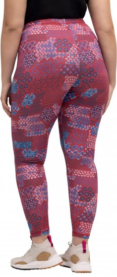 Ulla Popken Graphic Print Recycled Polyester Quick Dry Stretch Leggings Red - Дамски Дънки & Панталони в Големи Размери – Plus Size - 