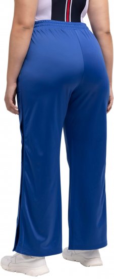 Ulla Popken Snap Placket Side Seam Wide Leg Recycled Polyester Knit Joggers Blue - Дамски Дънки & Панталони в Големи Размери – Plus Size - 