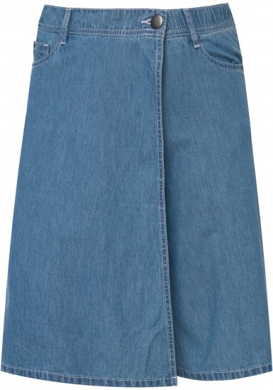 Ulla Popken Denim Wrap Look Skort Blue Denim - Дамски Дънки & Панталони в Големи Размери – Plus Size - 