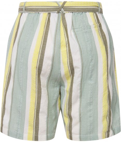 Ulla Popken Striped Wide Leg Elastic Waistband Shorts White - Дамски Дънки & Панталони в Големи Размери – Plus Size - 