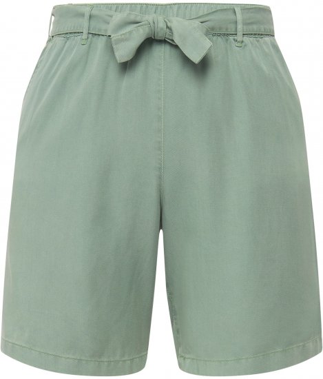Ulla Popken Tie Belt Lyocell Shorts Moss Green - Дамски Дънки & Панталони в Големи Размери – Plus Size - 