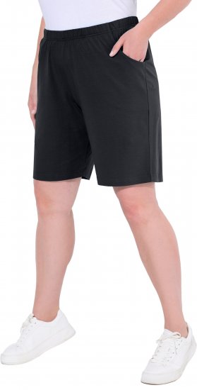 Ulla Popken Stretch Knit Bermuda Shorts Black - Дамски Дънки & Панталони в Големи Размери – Plus Size - 