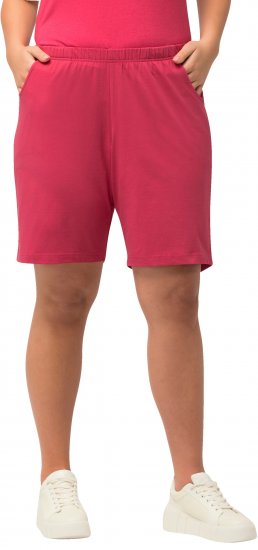 Ulla Popken Stretch Knit Bermuda Shorts Red - Дамски Дънки & Панталони в Големи Размери – Plus Size - 