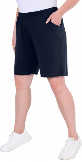 Ulla Popken Stretch Knit Bermuda Shorts Blue - Дамски Дънки & Панталони в Големи Размери – Plus Size - 