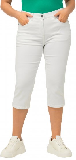 Ulla Popken Basic Capri Sarah Fit Jeans Snow White - Дамски Дънки & Панталони в Големи Размери – Plus Size - 