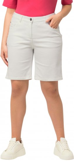 Ulla Popken Basic Denim Mandy Bermuda Shorts Snow White - Дамски Дънки & Панталони в Големи Размери – Plus Size - 