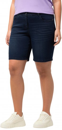 Ulla Popken Basic Denim Mandy Bermuda Shorts Blue Denim - Дамски Дънки & Панталони в Големи Размери – Plus Size - 