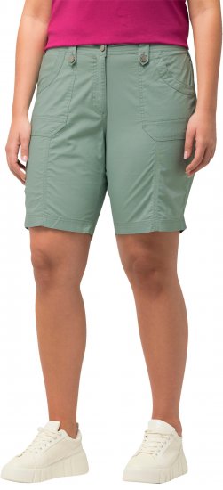 Ulla Popken Cargo Bermuda Shorts Light Moss Green - Дамски Дънки & Панталони в Големи Размери – Plus Size - 