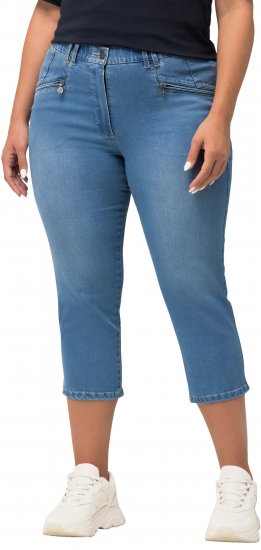 Ulla Popken Cropped Stretch Blend Mony Jeans Blue - Дамски Дънки & Панталони в Големи Размери – Plus Size - 