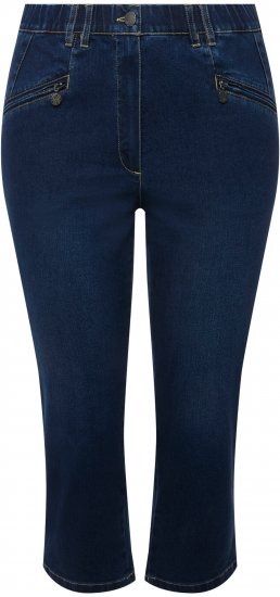 Ulla Popken Cropped Stretch Blend Mony Jeans Blue Denim - Дамски Дънки & Панталони в Големи Размери – Plus Size - 