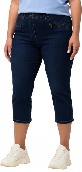 Ulla Popken Cropped Stretch Blend Mony Jeans Blue Denim - Дамски Дънки & Панталони в Големи Размери – Plus Size - 