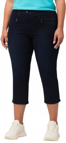 Ulla Popken Cropped Stretch Blend Mony Jeans Denim Blue - Дамски Дънки & Панталони в Големи Размери – Plus Size - 