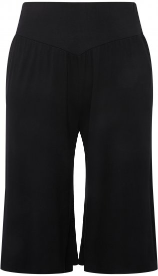 Ulla Popken Wide Leg Flared Bermuda Shorts Black - Дамски Дънки & Панталони в Големи Размери – Plus Size - 