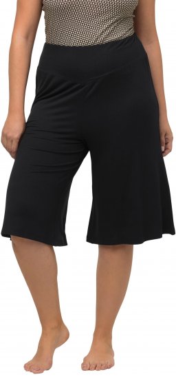 Ulla Popken Wide Leg Flared Bermuda Shorts Black - Дамски Дънки & Панталони в Големи Размери – Plus Size - 