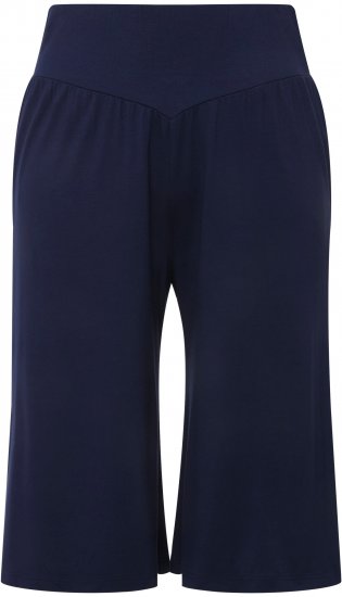Ulla Popken Wide Leg Flared Bermuda Shorts Navy - Дамски Дънки & Панталони в Големи Размери – Plus Size - 