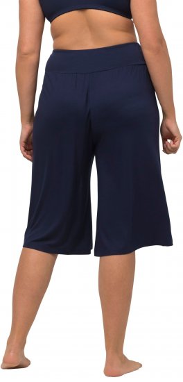 Ulla Popken Wide Leg Flared Bermuda Shorts Navy - Дамски Дънки & Панталони в Големи Размери – Plus Size - 