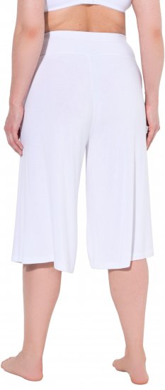 Ulla Popken Wide Leg Flared Bermuda Shorts White - Дамски Дънки & Панталони в Големи Размери – Plus Size - 