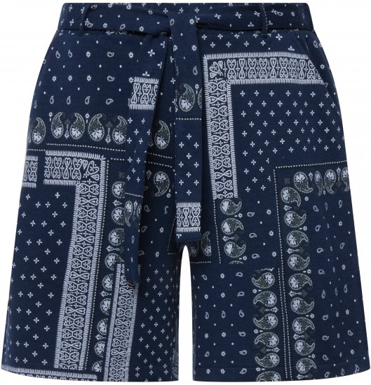 Ulla Popken Paisley Pull On Shorts Blue - Дамски Дънки & Панталони в Големи Размери – Plus Size - 