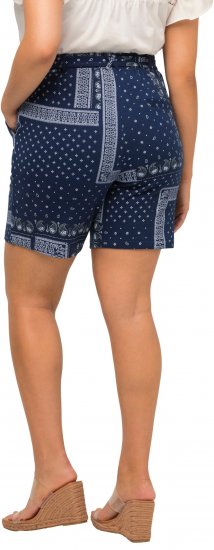 Ulla Popken Paisley Pull On Shorts Blue - Дамски Дънки & Панталони в Големи Размери – Plus Size - 