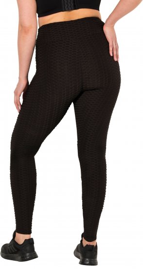 Ulla Popken Textured High Waisted Leggings Grey - Дамски Дънки & Панталони в Големи Размери – Plus Size - 