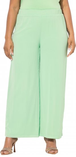 Ulla Popken Layered Chiffon Wide Leg Pants Green - Дамски Дънки & Панталони в Големи Размери – Plus Size - 