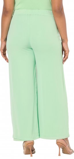 Ulla Popken Layered Chiffon Wide Leg Pants Green - Дамски Дънки & Панталони в Големи Размери – Plus Size - 