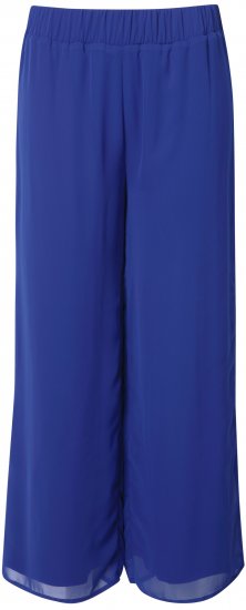Ulla Popken Layered Chiffon Wide Leg Pants Blue - Дамски Дънки & Панталони в Големи Размери – Plus Size - 