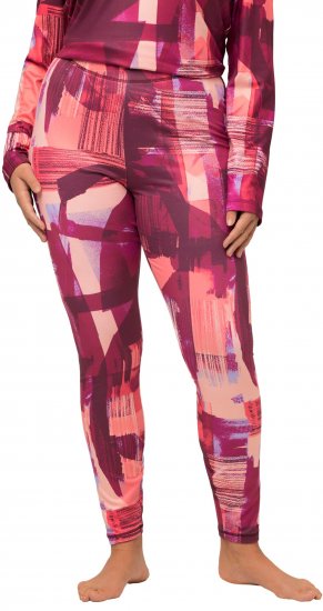 Ulla Popken Abstract Print Ski Leggings Red - Дамски Дънки & Панталони в Големи Размери – Plus Size - 