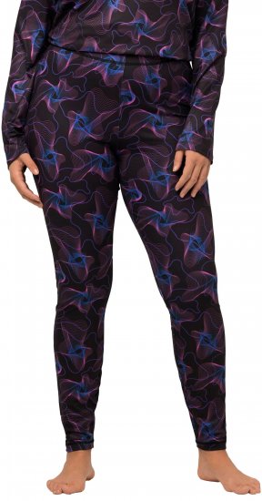 Ulla Popken Geometric Wave Quick Drying Ski Leggings Black - Дамски Дънки & Панталони в Големи Размери – Plus Size - 
