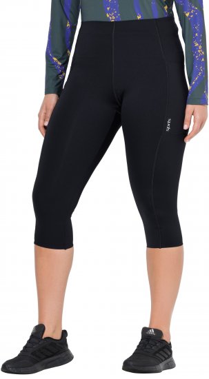 Ulla Popken Cropped Sports Leggings Black - Дамски Дънки & Панталони в Големи Размери – Plus Size - 
