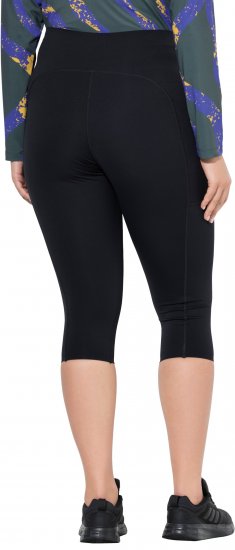 Ulla Popken Cropped Sports Leggings Black - Дамски Дънки & Панталони в Големи Размери – Plus Size - 