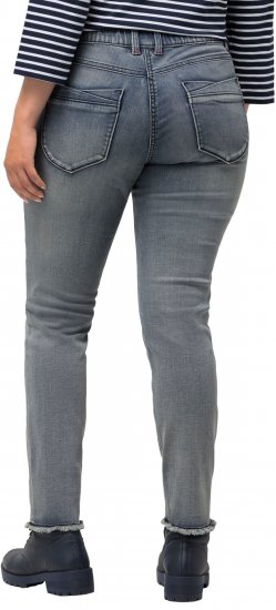 Ulla Popken Fringed Hem Stretch Fit Jeans Blue Denim - Дамски Дънки & Панталони в Големи Размери – Plus Size - 