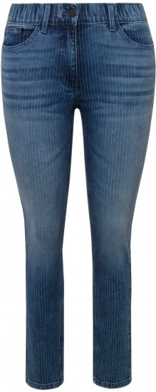 Ulla Popken Textured Stripe Sarah Slim Fit Jeans Blue - Дамски Дънки & Панталони в Големи Размери – Plus Size - 