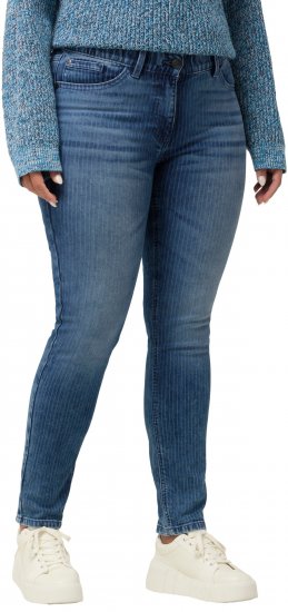 Ulla Popken Textured Stripe Sarah Slim Fit Jeans Blue - Дамски Дънки & Панталони в Големи Размери – Plus Size - 