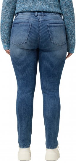 Ulla Popken Textured Stripe Sarah Slim Fit Jeans Blue - Дамски Дънки & Панталони в Големи Размери – Plus Size - 