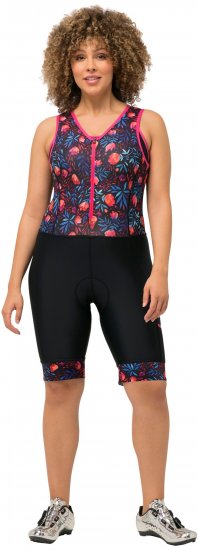 Ulla Popken Functional Padded Zip Front Cycling Leotard Black - Дамски Дънки & Панталони в Големи Размери – Plus Size - 
