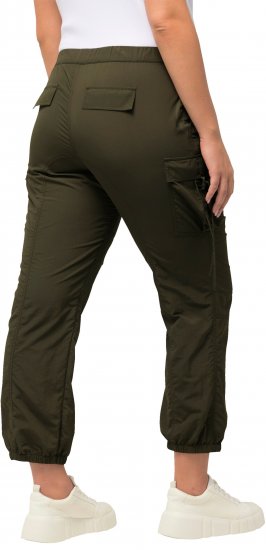 Ulla Popken Elastic Waist Cargo Pants Olives Grey - Дамски Дънки & Панталони в Големи Размери – Plus Size - 