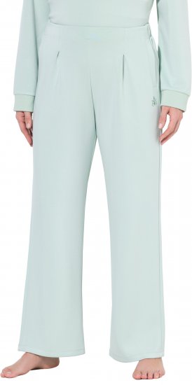 Ulla Popken Box Pleat Stretch Fit Yoga Pants Light Blue - Дамски Дънки & Панталони в Големи Размери – Plus Size - 