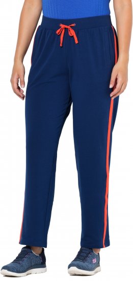 Ulla Popken Side Stripe Joggers Blue - Дамски Дънки & Панталони в Големи Размери – Plus Size - 