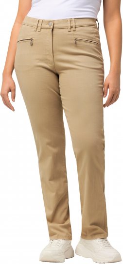 Ulla Popken Mony Tapered Leg Zip Pocket Pants Dark Putty - Дамски Дънки & Панталони в Големи Размери – Plus Size - 