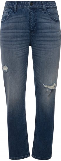 Ulla Popken Sammy Destroy 5 Pocket Jeans Blue Denim - Дамски Дънки & Панталони в Големи Размери – Plus Size - 