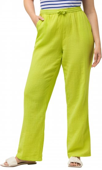 Ulla Popken Muslin Pull On Pants Green - Дамски Дънки & Панталони в Големи Размери – Plus Size - 