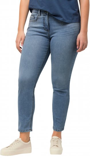 Ulla Popken Rhinestone Detail Stretch Fit Skinny Jeans Blue - Дамски Дънки & Панталони в Големи Размери – Plus Size - 
