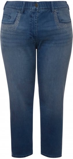 Ulla Popken Rhinestone Detail Stretch Fit Skinny Jeans Blue Denim - Дамски Дънки & Панталони в Големи Размери – Plus Size - 