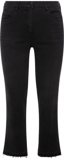 Ulla Popken Sarah Fringe Hem Jeans Black - Дамски Дънки & Панталони в Големи Размери – Plus Size - 