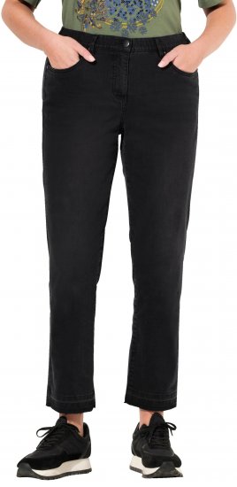 Ulla Popken Sarah Fringe Hem Jeans Black - Дамски Дънки & Панталони в Големи Размери – Plus Size - 