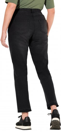Ulla Popken Sarah Fringe Hem Jeans Black - Дамски Дънки & Панталони в Големи Размери – Plus Size - 