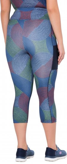 Ulla Popken Quick Dry Cropped Geometric Print Leggings Grey - Дамски Дънки & Панталони в Големи Размери – Plus Size - 